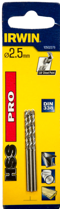 Irwin HSS Pro bor 2,5 mm 3 stk.